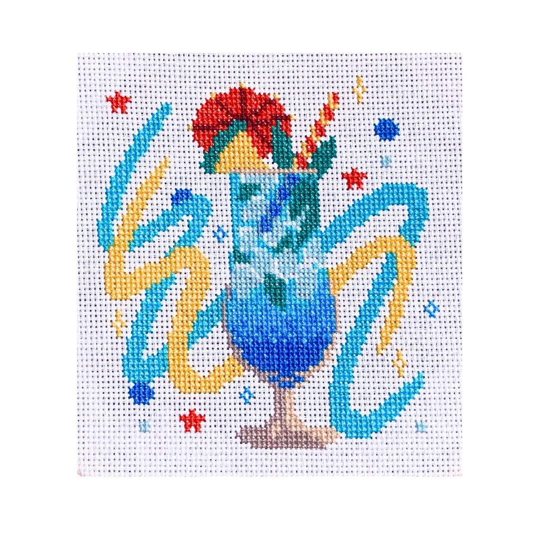 Cocktail Series - Blue Lagoon - Cross Stitch Pattern - PDF