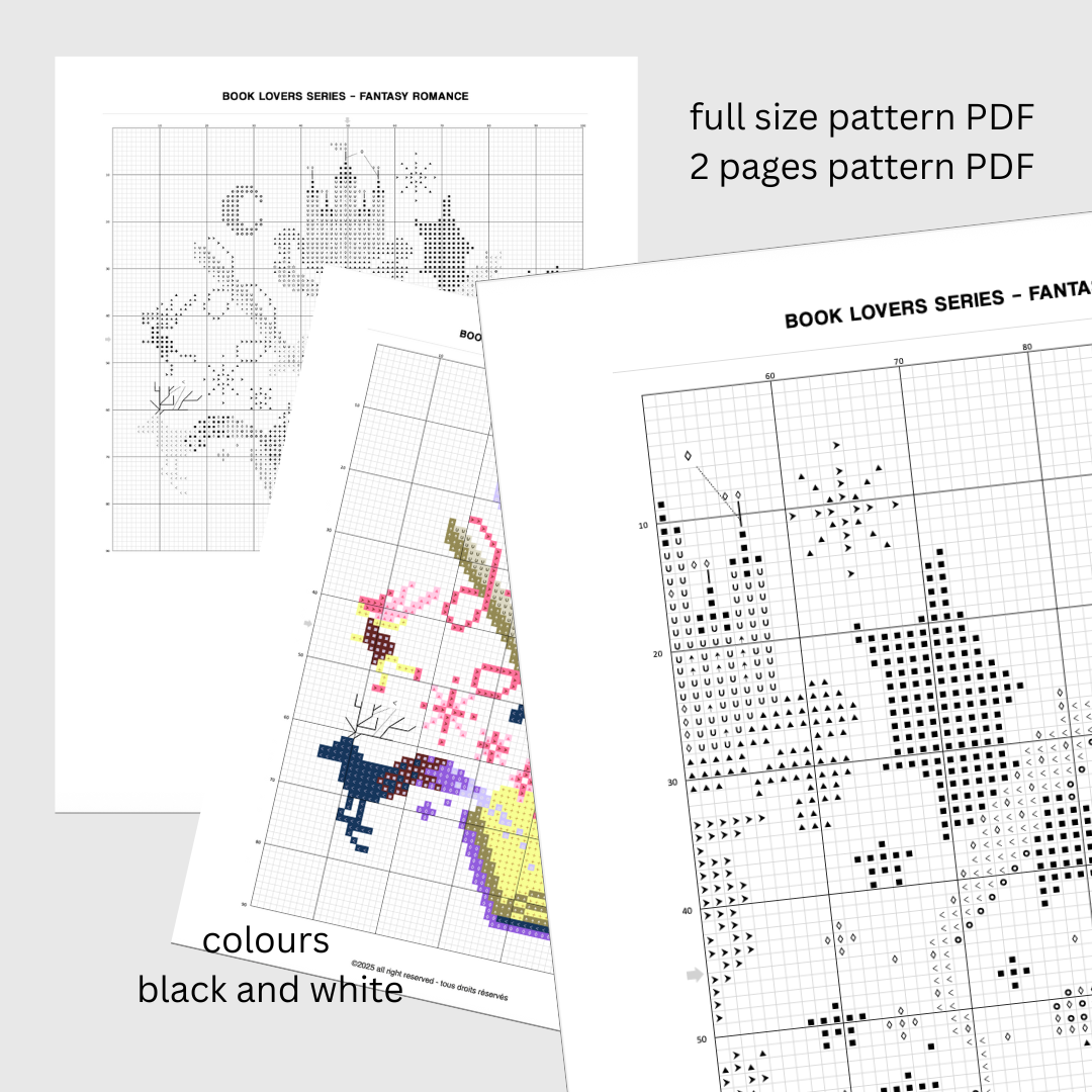 Book Lovers Series - Fantasy Romance - Cross Stitch Pattern - PDF