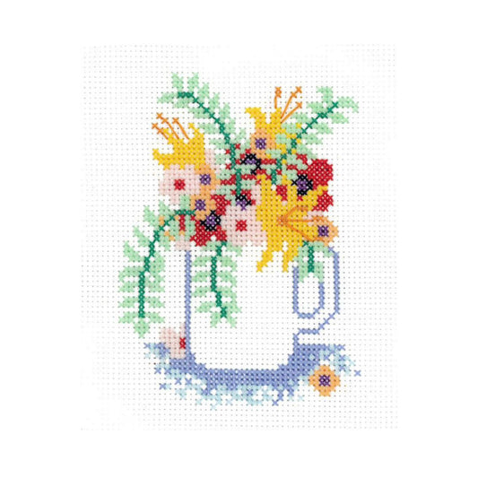 Flowers in a Mug - Cross Stitch Pattern PDF