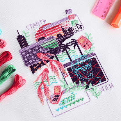 Vapourwave Dream - Cross Stitch Pattern - PDF