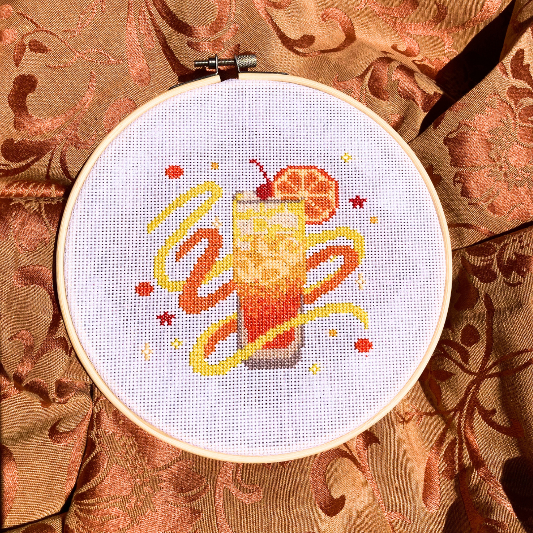 Cocktail Series - Tequila Sunrise - Cross Stitch Pattern - PDF