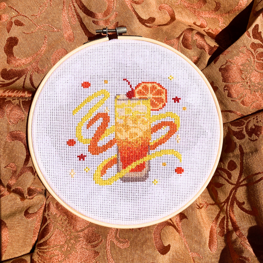 Cocktail Series - Tequila Sunrise - Cross Stitch Pattern - PDF