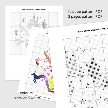 Book Lovers Series - Fantasy Romance - Cross Stitch Pattern - PDF
