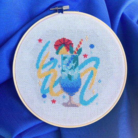 Cocktail Series - Blue Lagoon - Cross Stitch Pattern - PDF