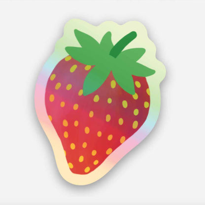 Mini Strawberry Holographic Sticker