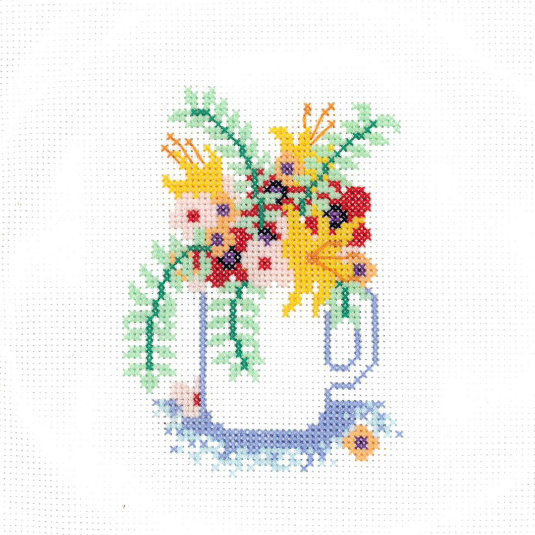 Flowers in a mug - Cross Stitch Kit