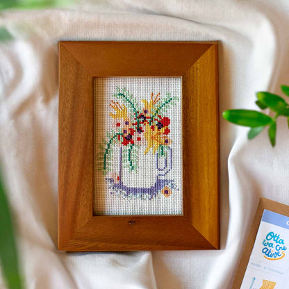 Flowers in a mug - Cross Stitch Kit